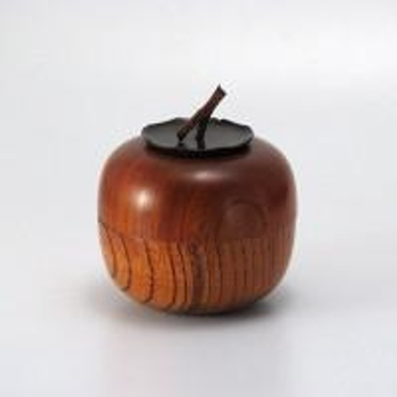 けやき　茶筒　柿 - 調味料入れ - 木製 オレンジ