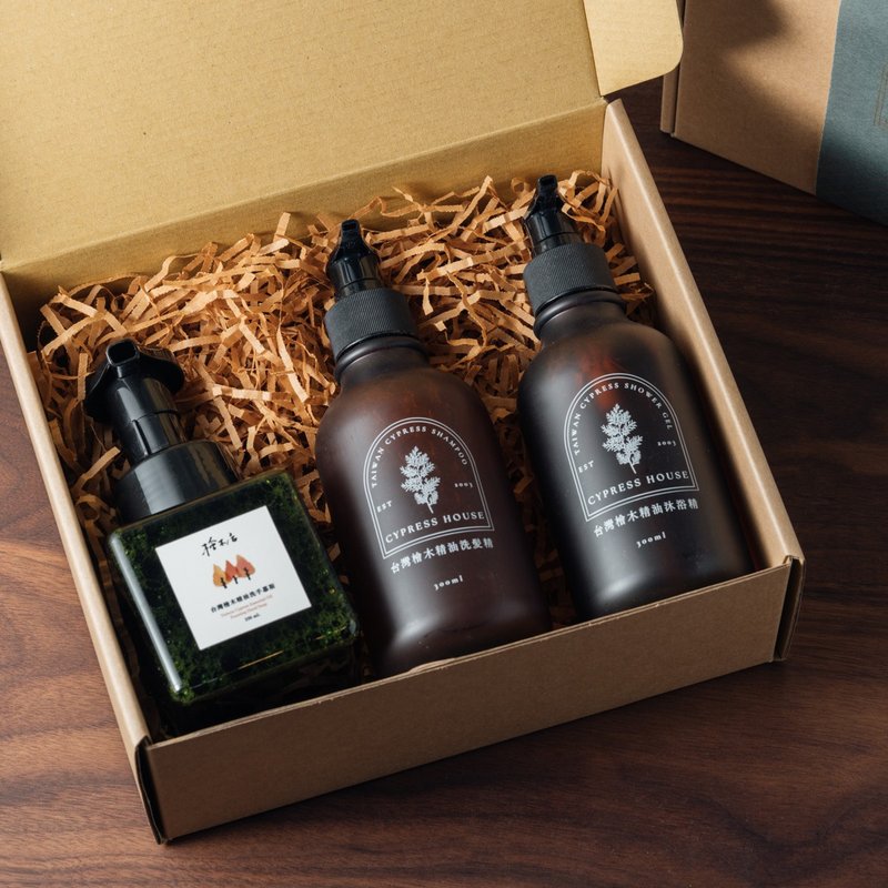 Taiwan cypress essential oil hand washing mousse bath gift box shampoo and shower essence optional - ผลิตภัณฑ์ล้างมือ - น้ำมันหอม สีนำ้ตาล