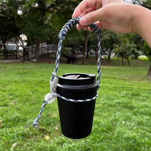 Ysz.Selección意識物造所 降落傘造型飲料提帶 傘繩手作環保杯套 質感色系飲料提繩