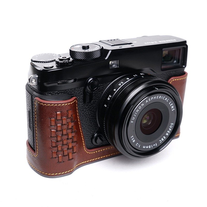 Martin Duke Camera Body Case For Fujifilm XPROII Red Brown - Cameras - Genuine Leather Brown
