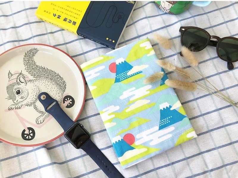 Japanese handmade book cover | book clothing - Mount Fuji / Qinghai wave - Notebooks & Journals - Cotton & Hemp 