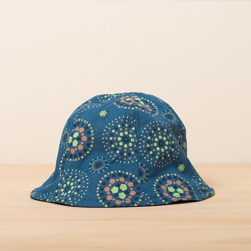 Sun Hat / Firework / Blue Night - หมวก - ผ้าฝ้าย/ผ้าลินิน สีเขียว
