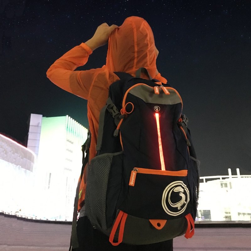 LED Light Travel Backpack Backpack Bag Design - กระเป๋าเป้สะพายหลัง - เส้นใยสังเคราะห์ สีน้ำเงิน