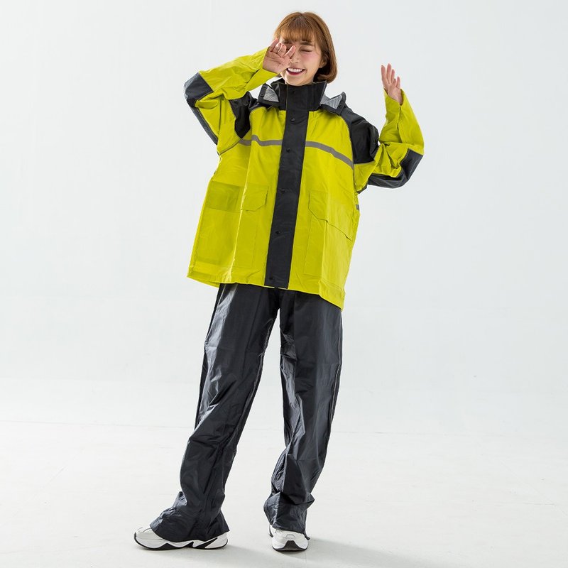 Sheeld Two-Piece Raincoat - Mustard Yellow - Umbrellas & Rain Gear - Plastic Yellow