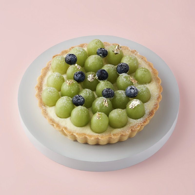 Low-sugar reduced-sugar fruit tart, green grape custard tart, 6 inches/8 inches - เค้กและของหวาน - อาหารสด สีเขียว