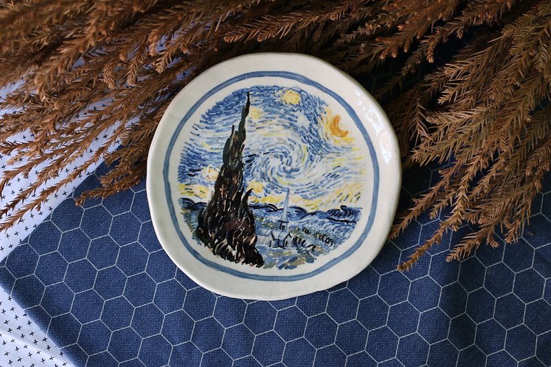 Pottery Pottery & Ceramics Blue - Ceramic Plate Starry night 02 