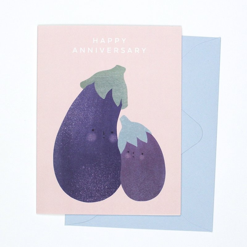 The Aubergines - Happy Anniversary - Greeting Card - Cards & Postcards - Paper Purple