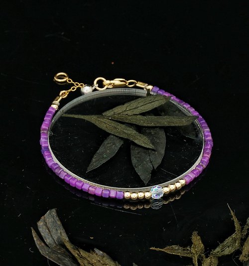 BNA Jewelry 日本 Cenfill 鋼絲 2.5mm 紫雲母 14KGF Swarovski 水晶手鍊