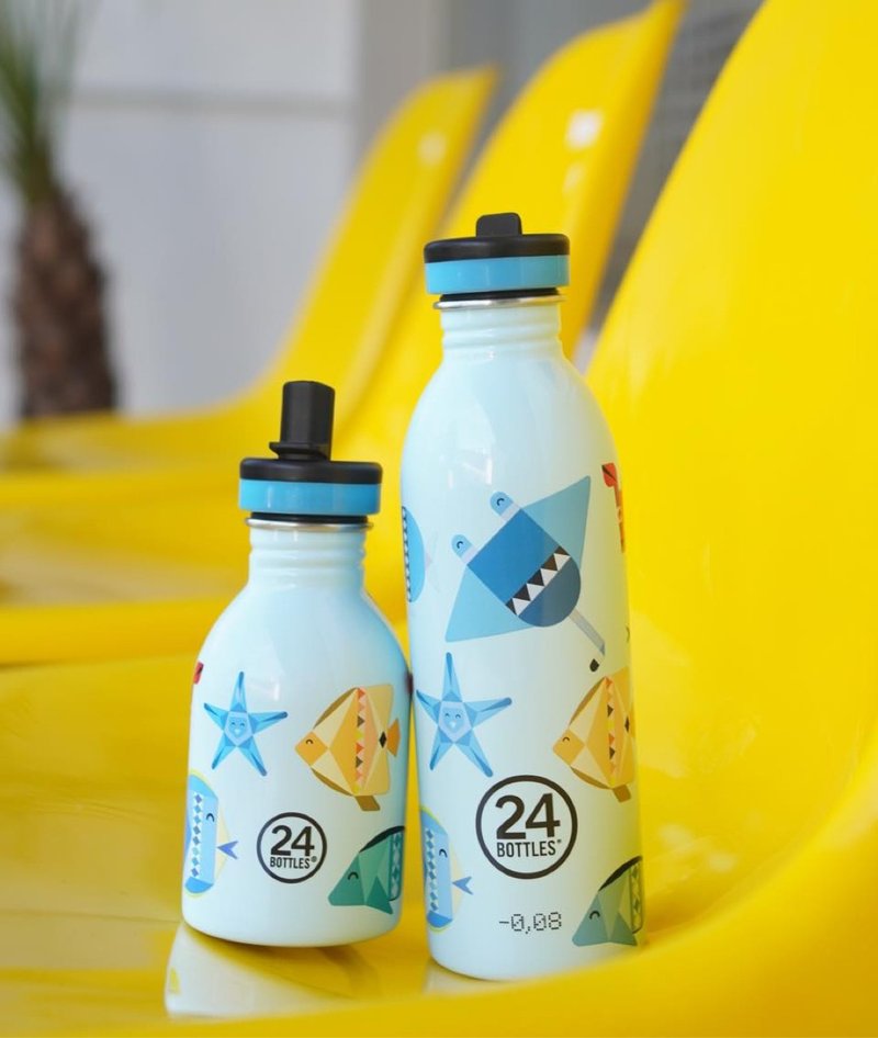 意大利24Bottles【URBAN超輕量羽毛系列】Sea Friends -不鏽鋼s - 水壺/水瓶 - 不鏽鋼 藍色
