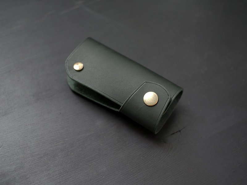 [Christmas Offer] Leather Car Key Case-Dark Green [Engraved Leather in Frederic District] - Keychains - Genuine Leather 