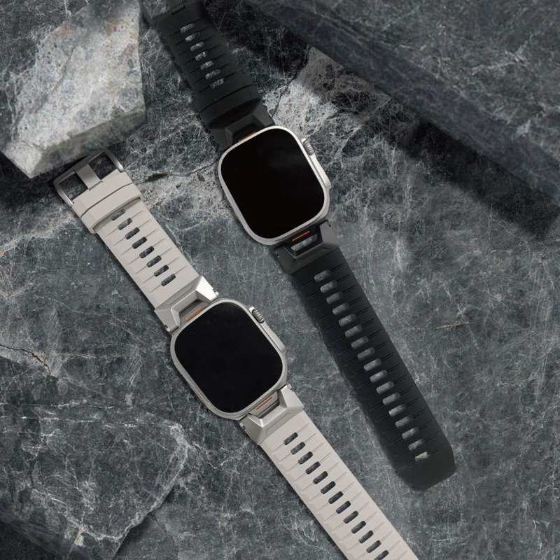 Apple Watch 44/45/46/49mm Domino 鋅合金運動矽膠錶帶 - 錶帶 - 矽膠 多色