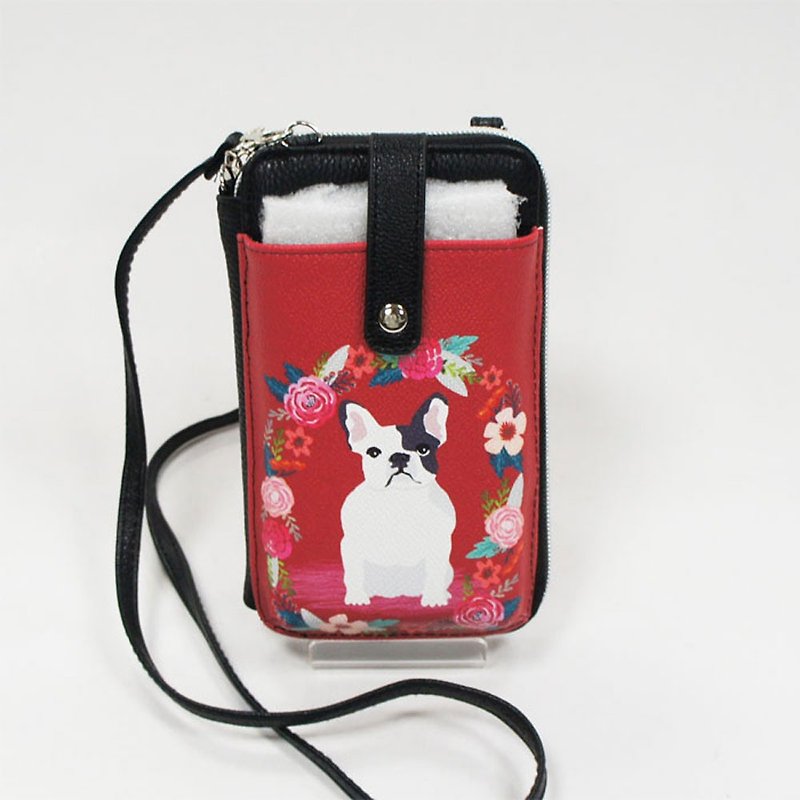 Red Rose Lawrence Childlike Cell Phone/Wallet Dual-purpose Oblique Backpack In Stock - Aishi Li - กระเป๋าแมสเซนเจอร์ - หนังเทียม สีแดง