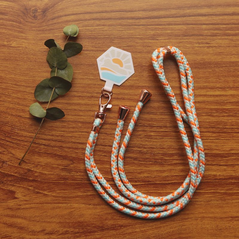 [Mobile phone lanyard] Lion Rock/Hexagonal Tile Series/Orange - Phone Accessories - Other Materials Orange