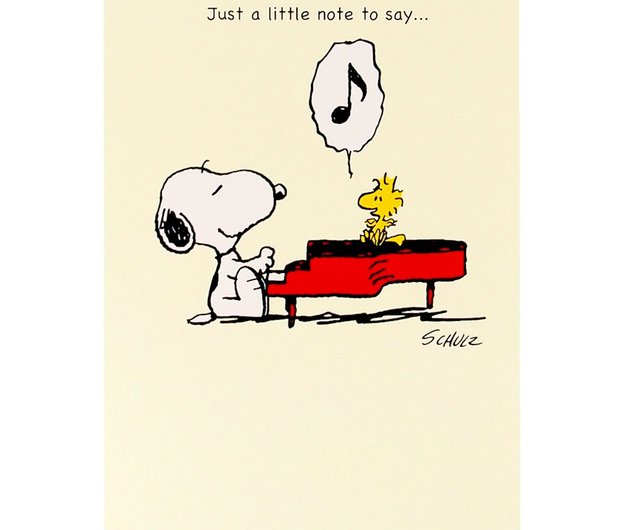 Snoopy Plays Piano Thanks You Hallmark Peanuts Snoopy Card Infinite Thanks Shop Hallmarkcards Cards Postcards Pinkoi