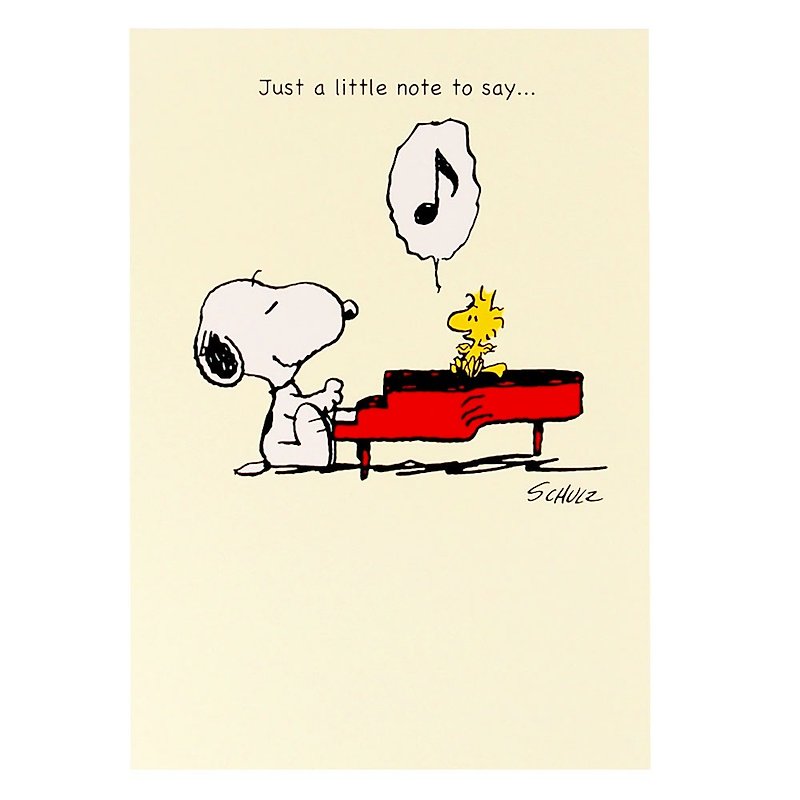 Snoopy Plays Piano Thanks You [Hallmark-Peanuts Snoopy - Card Infinite Thanks] - การ์ด/โปสการ์ด - กระดาษ สีเหลือง