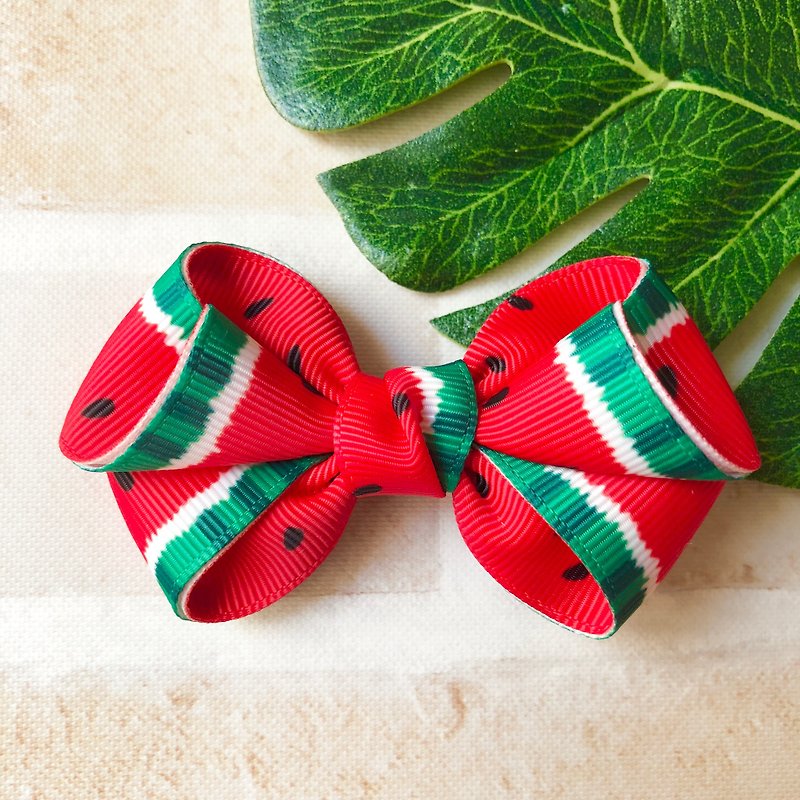 Watermelon small fresh bangs hairpin - Hair Accessories - Other Materials Red