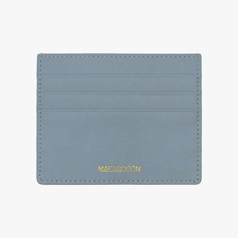 客製化禮物意大利皮革粉藍色卡片套 卡包 卡夾_c425 - 銀包 - 真皮 藍色