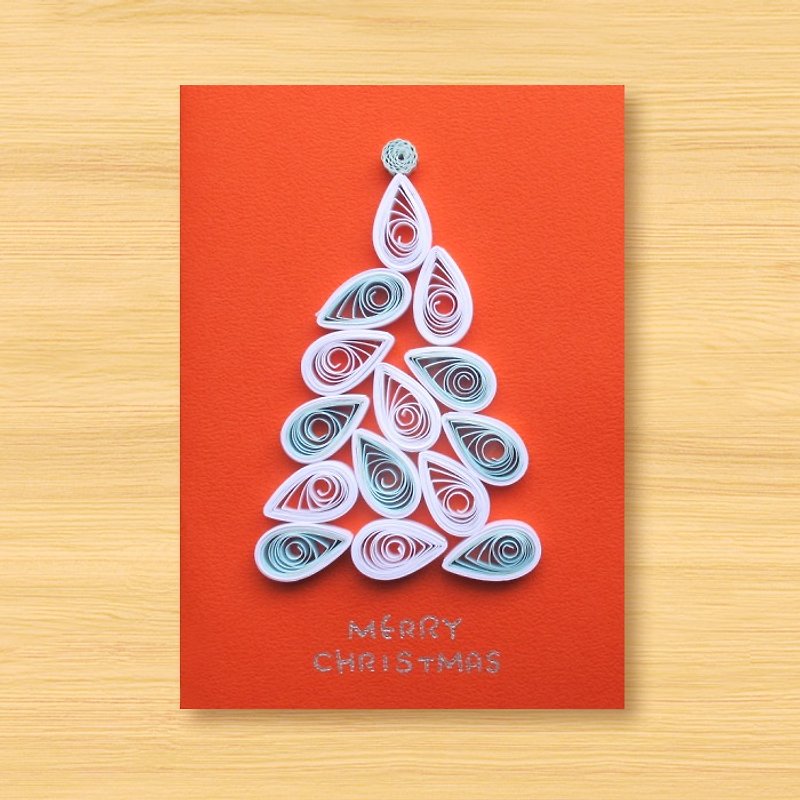 Handmade Roll Paper Card _ Christmas Tree M ... Christmas Card, Christmas - การ์ด/โปสการ์ด - กระดาษ สีแดง