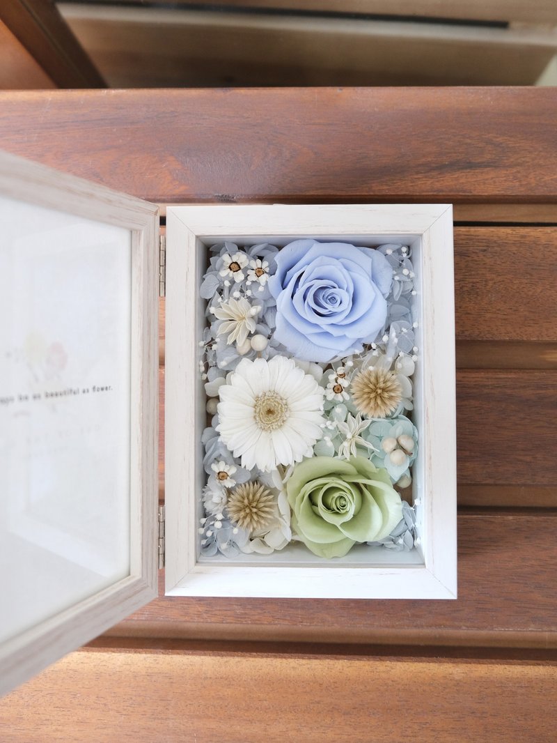 Preserved flower 4R flip-up photo frame - Picture Frames - Plants & Flowers Blue