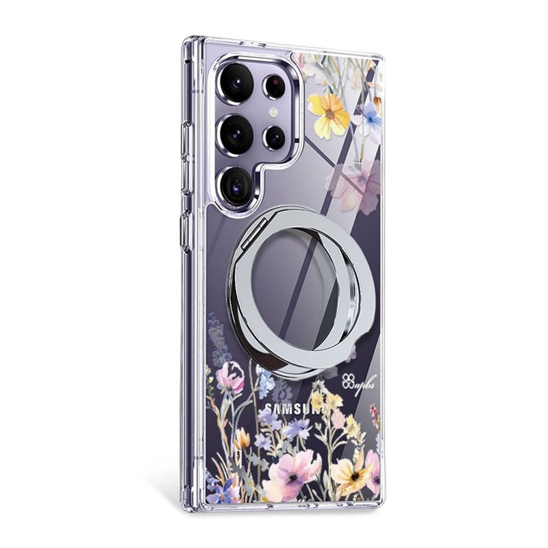 apbs Samsung S25/S24/A56 軍規360旋轉磁吸立架手機殼-十里春 - 手機殼/手機套 - 其他材質 多色
