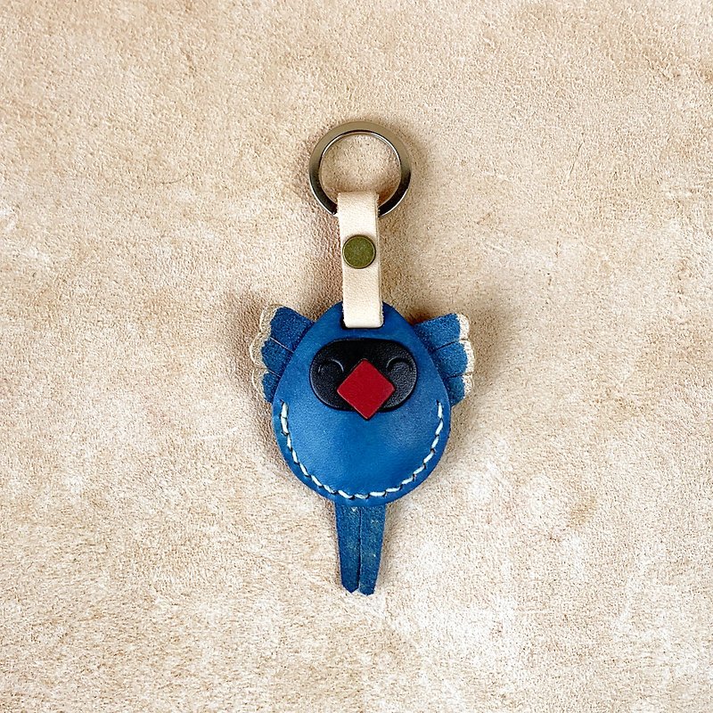 Taiwan animal shape - blue magpie - induction buckle - leisure card leather case - charm - key ring - ที่ห้อยกุญแจ - หนังแท้ หลากหลายสี