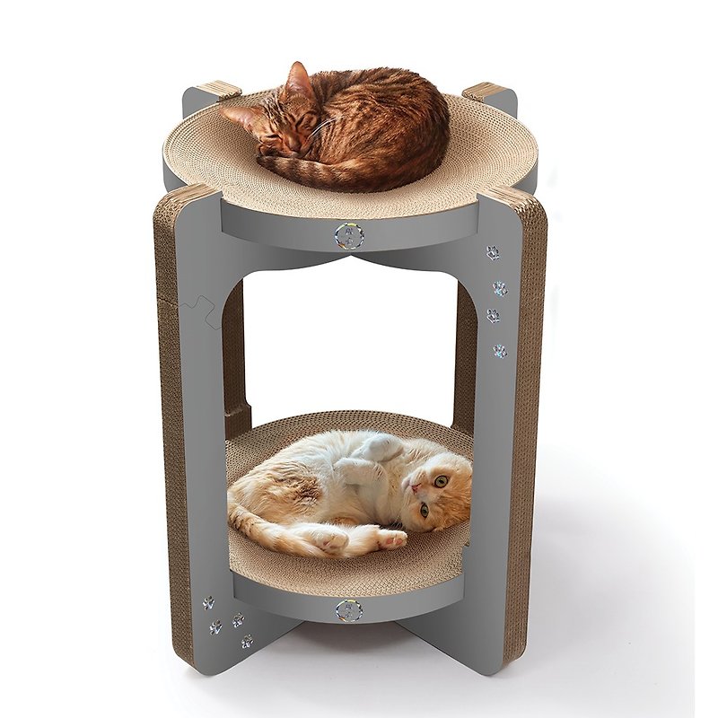 Cat One Scratch Tower XL Diamond Gray Limited Edition - Scratchers & Cat Furniture - Paper Brown