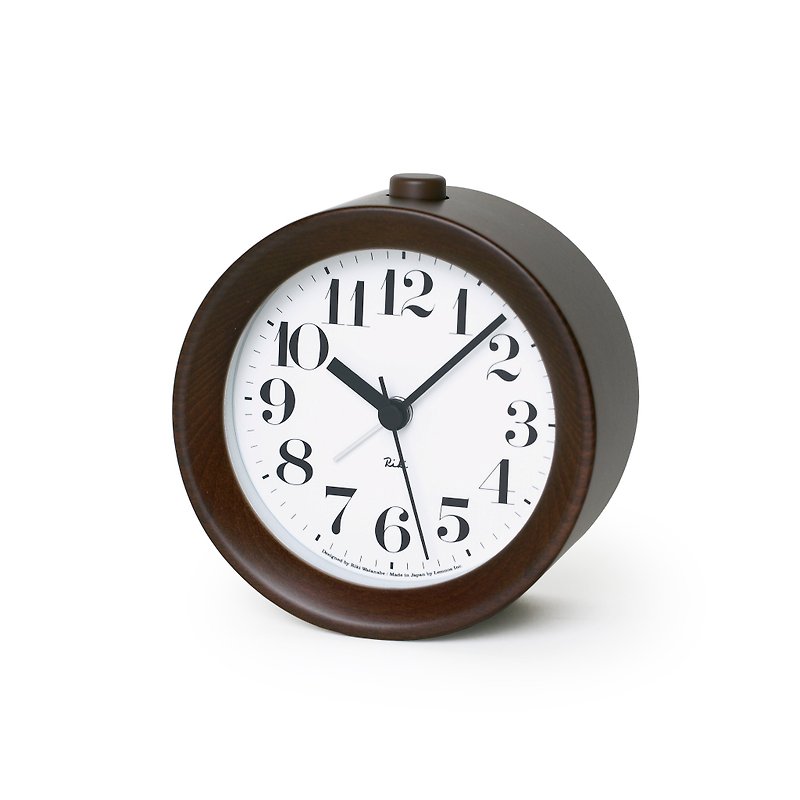 Lemnos Riki 渡邊力設計 鬧鐘 - 咖啡 - 時鐘/鬧鐘 - 木頭 咖啡色