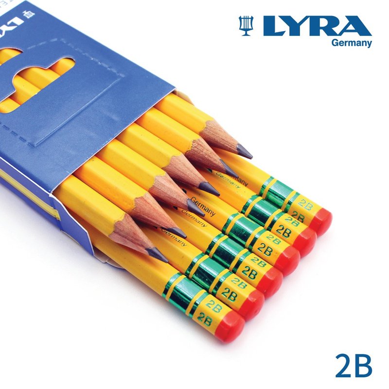 LYRA Centenary Classic Yellow Rod Pencil (2B) 12 pieces - Pencils & Mechanical Pencils - Wood 