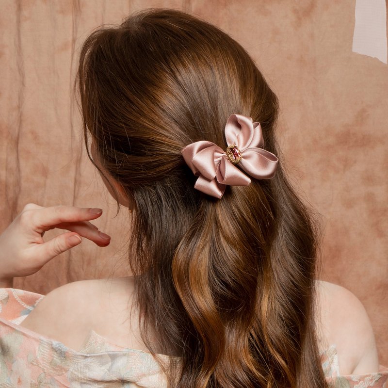 Dona Ribbon Barrette Mini - 髮夾/髮圈 - 其他材質 黑色
