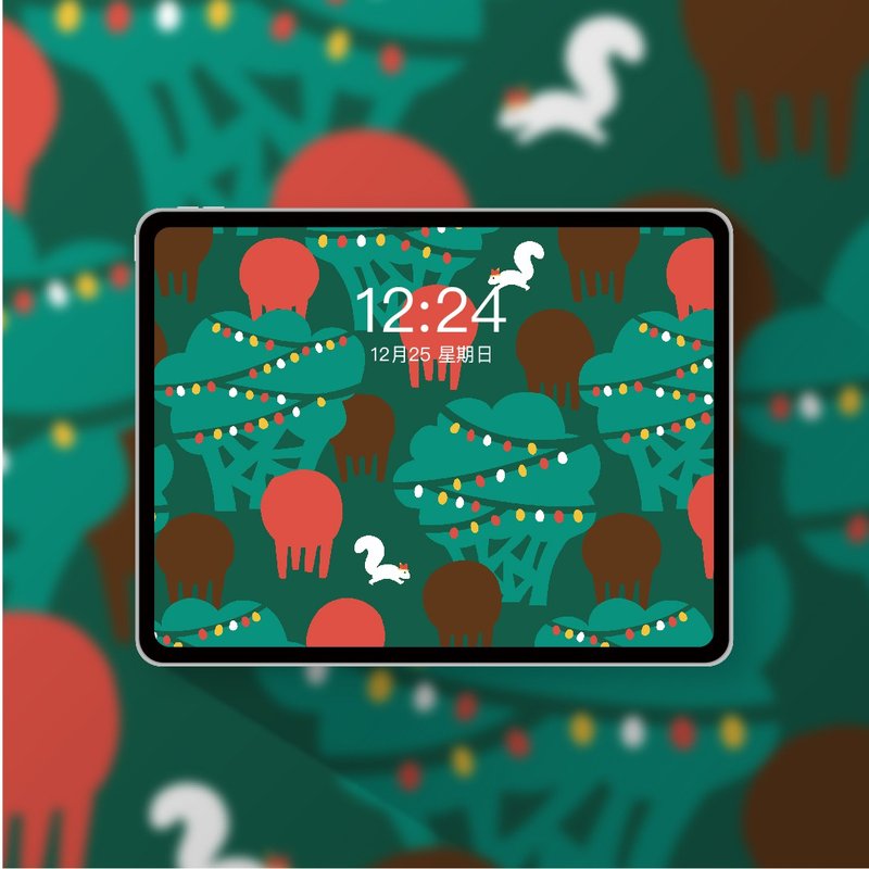 聖誕節/數位桌布/印花設計/平板版 電子檔 - 電腦手機桌布/貼圖/App 圖示 - 其他材質 