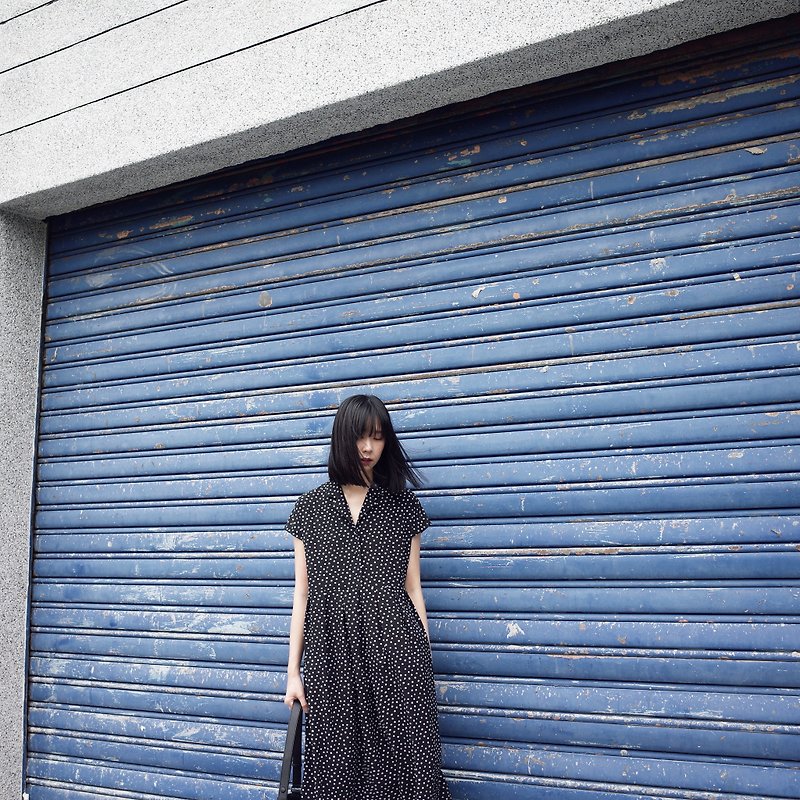 polka dot dress - One Piece Dresses - Polyester Black