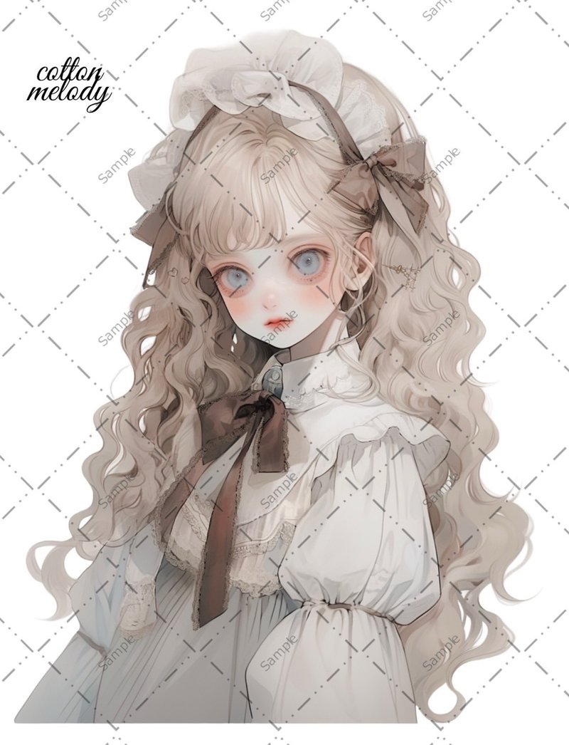original sticker no.375 人物ステッカー オリジナルステッカー 人物ステッカー 女の子ステッカー オリジナル人物ステッカー - 貼紙 - 紙 