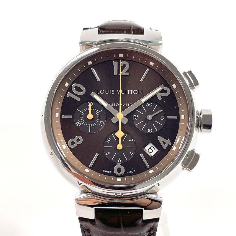 【日本直送 中古美品】ルイヴィトン LOUIS VUITTON 腕時計 Q1121 タンブール クロノグラフ ステンレススチール - 女錶 - 不鏽鋼 銀色