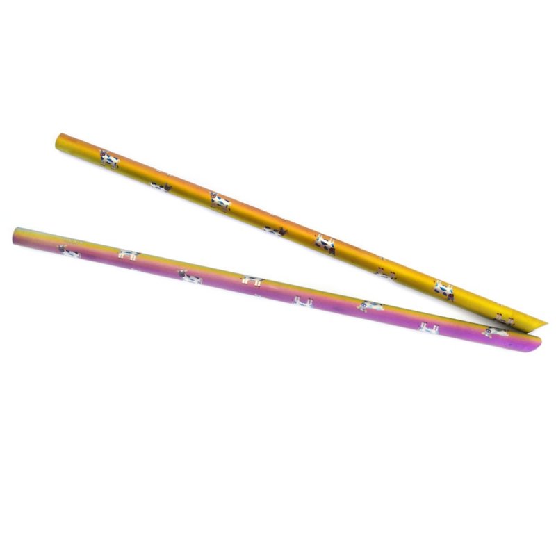 TiStraw Titanium Straw - Cow (8 mm) - Reusable Straws - Other Metals Multicolor