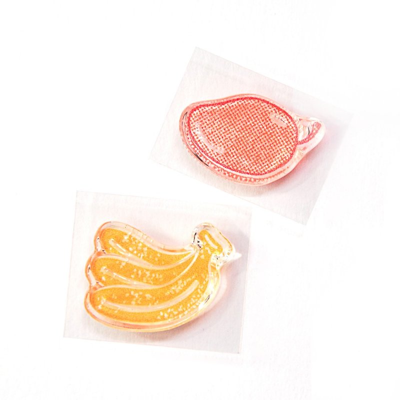 PLAY台灣水果水晶印章 芒果 香蕉 - 印章/印台 - 塑膠 透明