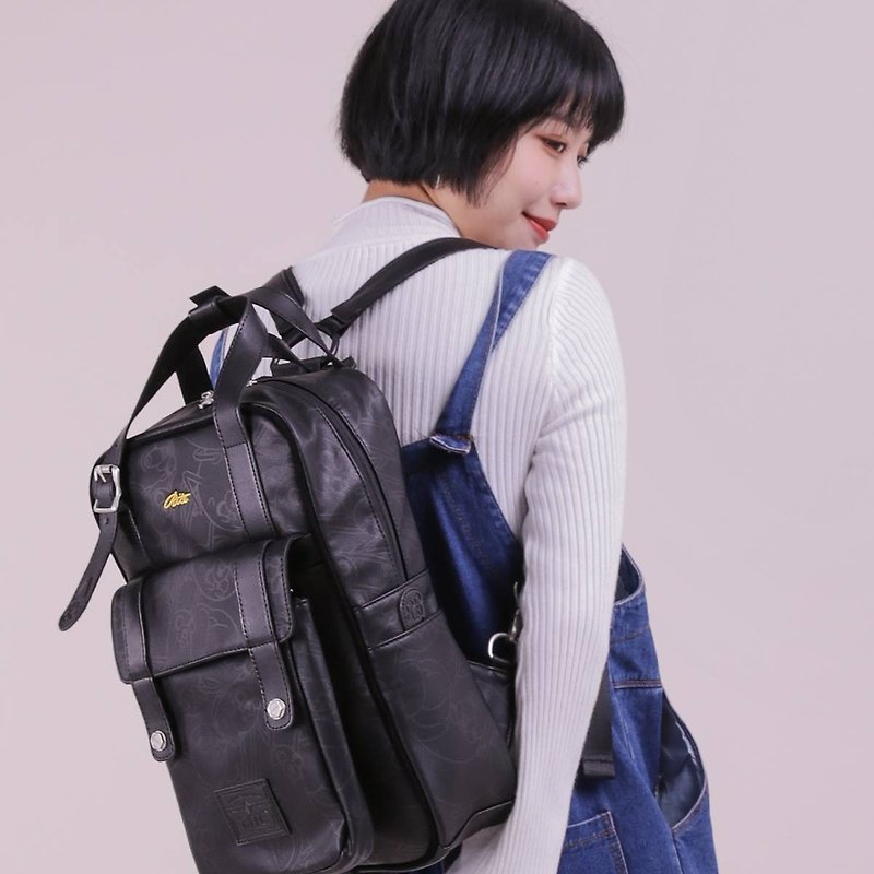 [Chinese Valentine's Day gift 88% off] RITEX adventure live treasure joint name - roaming bag (M) - leather black - กระเป๋าเป้สะพายหลัง - หนังแท้ สีดำ