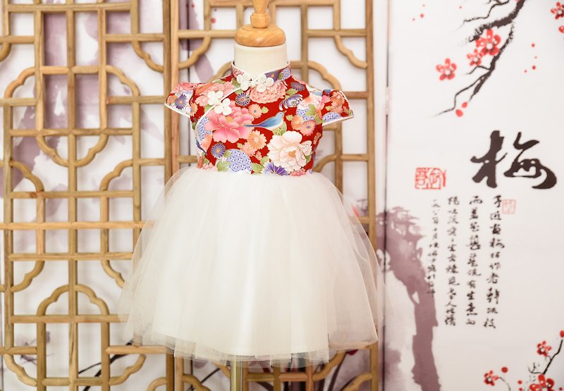 Cheongsam modified dress dazzling flowers catch the best salivating week clothing - Other - Cotton & Hemp Red