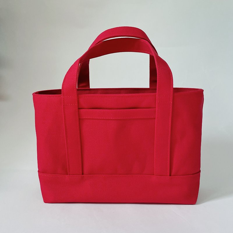 Japanese canvas tote bag S spot is red - Handbags & Totes - Cotton & Hemp Red