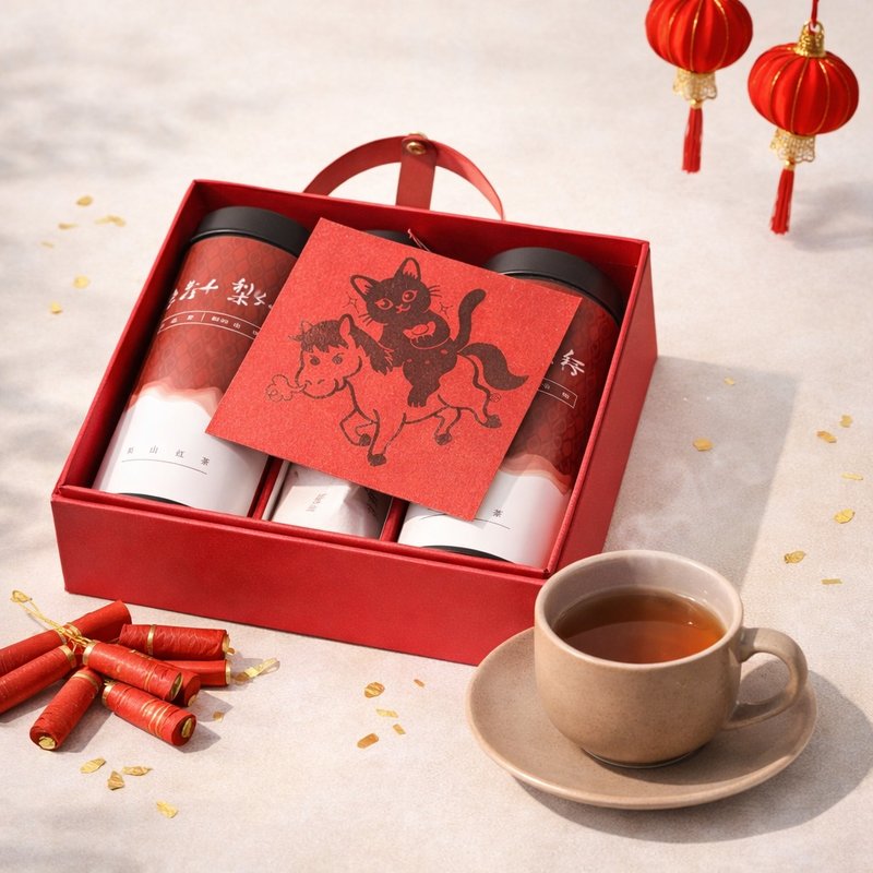 【馬年限定】紅運成雙・馬年梨山在地紅茶甜點禮盒 - 茶葉/茶包 - 新鮮食材 