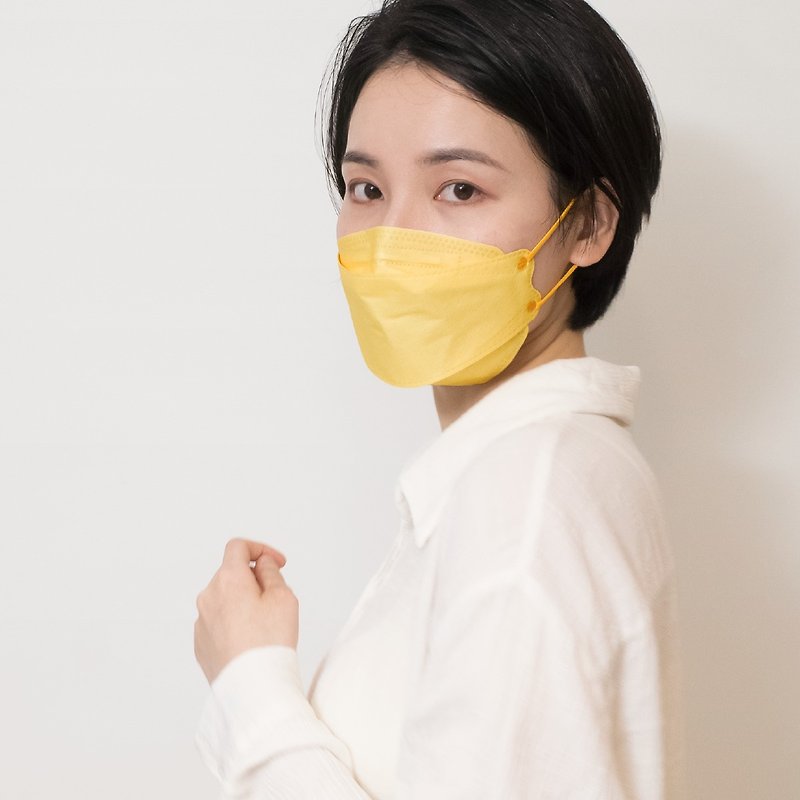 【シンプルシンプルイエロー】ミハルコミハルコ-アダルト-4D立体医療用マスク（10本）