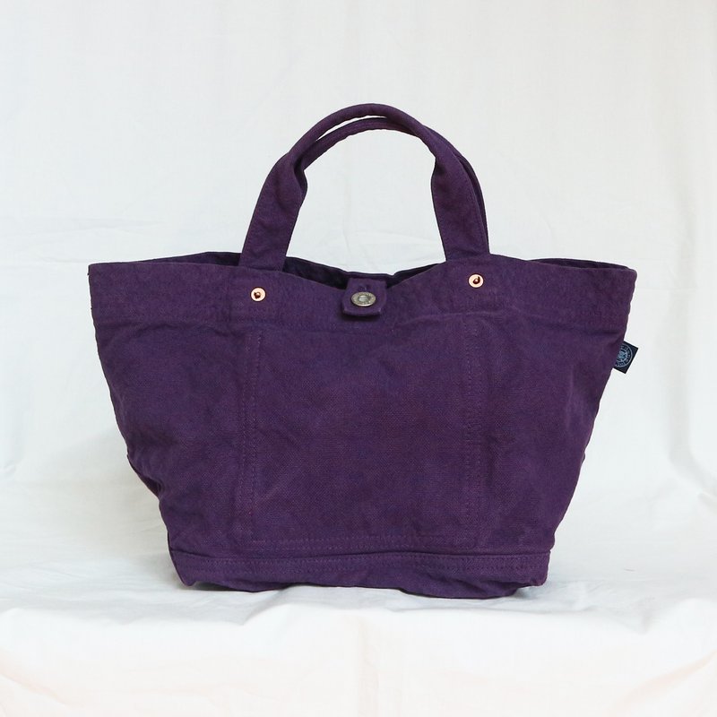 Stitch Tote [2024 Autumn/Winter Limited Edition Color: Pansy] (VC-28) - กระเป๋าถือ - ผ้าฝ้าย/ผ้าลินิน สีม่วง