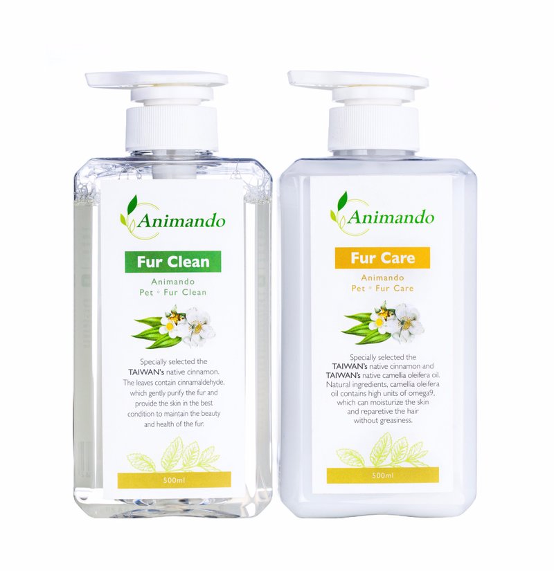 【無SLS 無香精 無色素】森動寵物皮毛養護組 洗500ml+護500ml - 寵物沐浴乳/洗毛精 - 其他材質 
