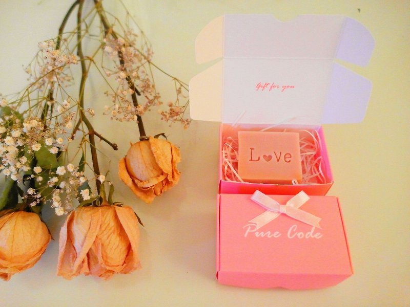 Pure Barcode - Rose Joy Powder 啾 small gift box - small square soap 10 copies (wedding small things) - ผลิตภัณฑ์ล้างมือ - พืช/ดอกไม้ สีแดง