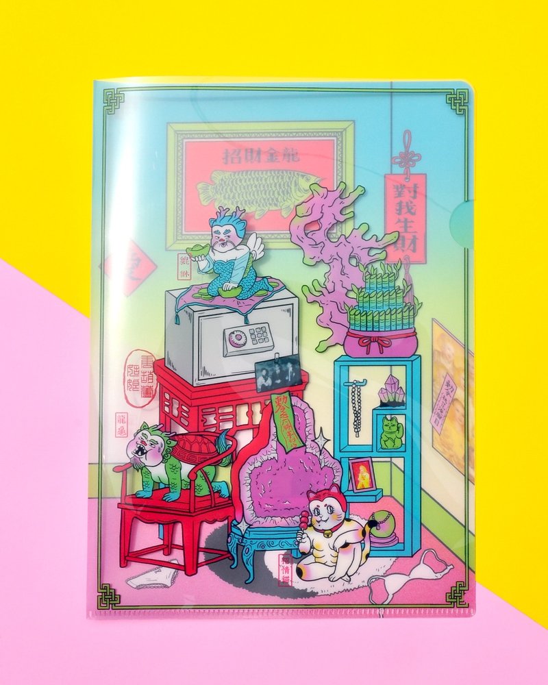雙層印刷風水世家資料夾/ 唐葫蘆姑娘 - 文件夾/資料夾 - 塑膠 