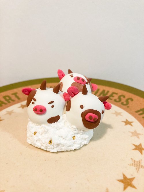 土星垣創意工作室 親子黏土材料包 好吃動物系列 - 鮮奶油乳牛黏土材料包