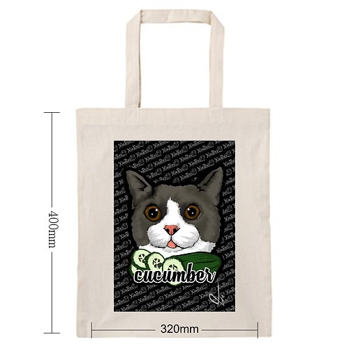 CHIC SHOP 插畫設計館 灰貓 賓士貓 貓 插畫 原創設計 環保袋 帆布袋 購物袋 手提袋 包