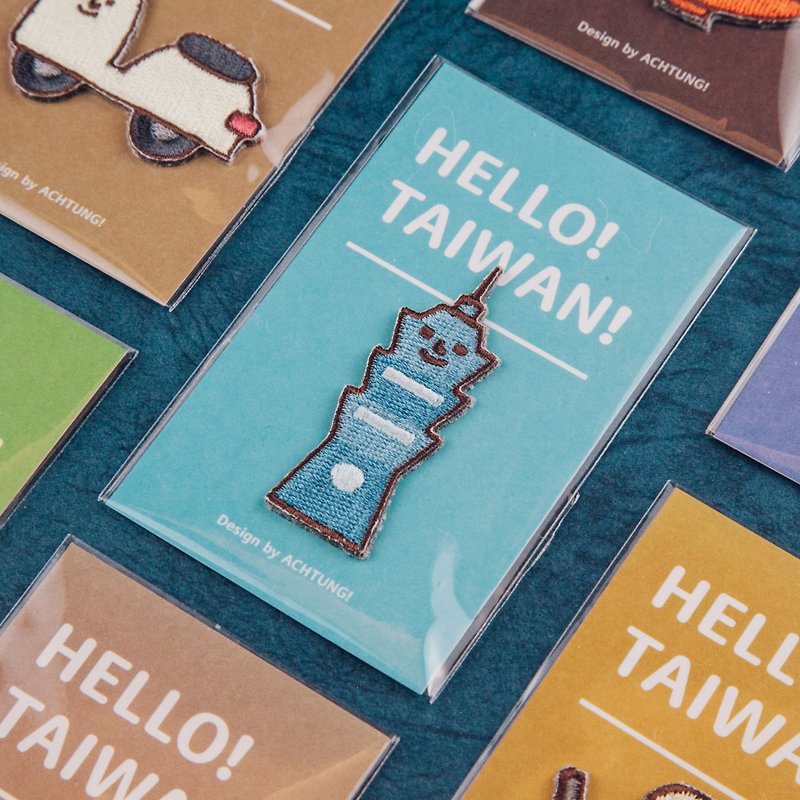 Hello! Taiwan!  Embroidery Patch Sticker / 101 - อื่นๆ - งานปัก สีน้ำเงิน