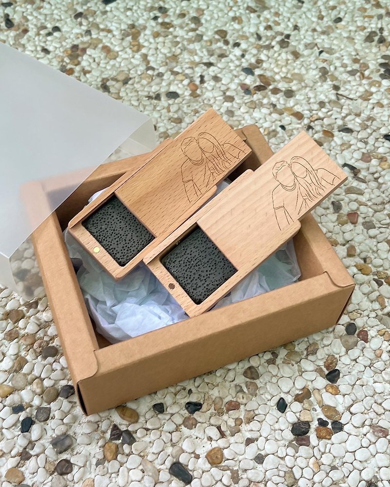 バレンタインデーカスタマイズされたアロマセラピー小さな木箱セット - アロマ・線香 - 木製 