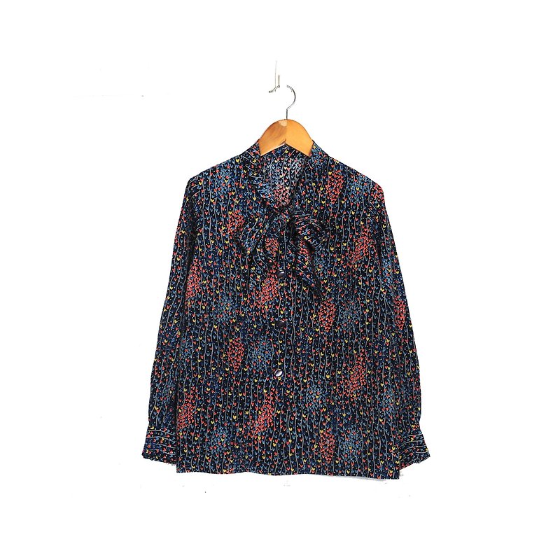 [Vintage] iridescent egg plant spikes strap vintage shirt printing - Women's Shirts - Polyester Multicolor