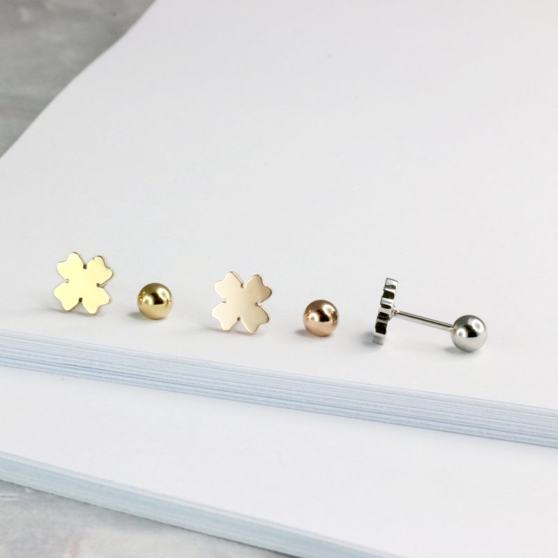 Clover earrings - Earrings & Clip-ons - Stainless Steel Silver